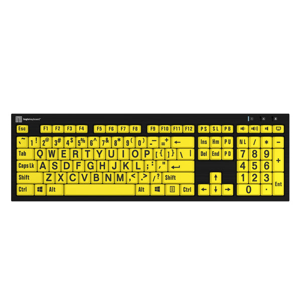 LogicKeyboard XLPrint NERO PC Black on Yellow US – image 1
