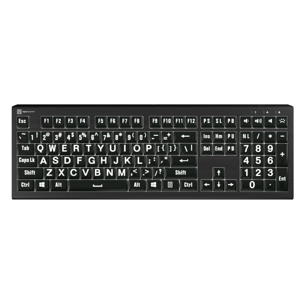 LogicKeyboard XLPrint ASTRA2 PC White on Black US – image 1