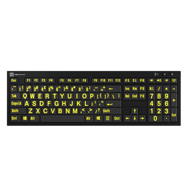LogicKeyboard XLPrint NERO PC Yellow on Black US – image 1