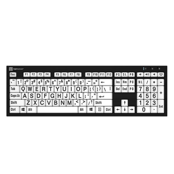 LogicKeyboard XLP NERO PC Black on White Dual US-IL – image 1