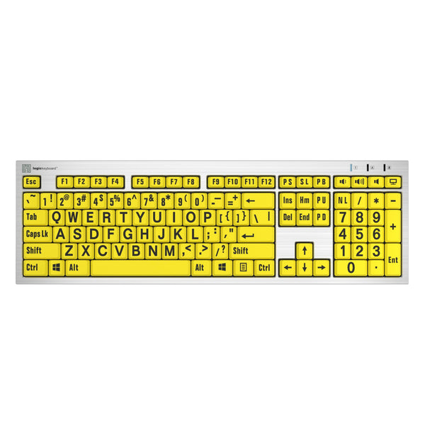 LogicKeyboard XLPrint PC Slim Line Black on Yellow US – image 1