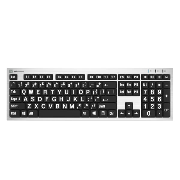 LogicKeyboard XLPrint PC Slim Line White on Black US – image 1