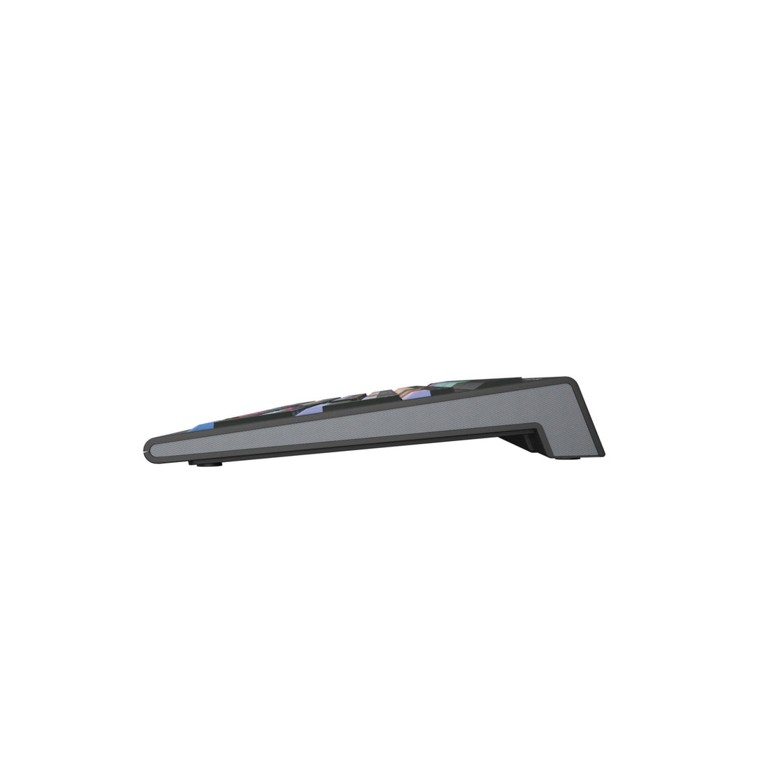 Side view of LogicKeyboard Adobe After Effects CC ASTRA2 PC US keyboard showing colorful shortcut keys and compact design. – image 4