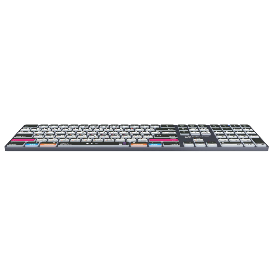 LogicKeyboard Adobe Filmmaker Pro + After Effects Titan keyboard for Mac, shown from bottom perspective with labeled keys. – image 5