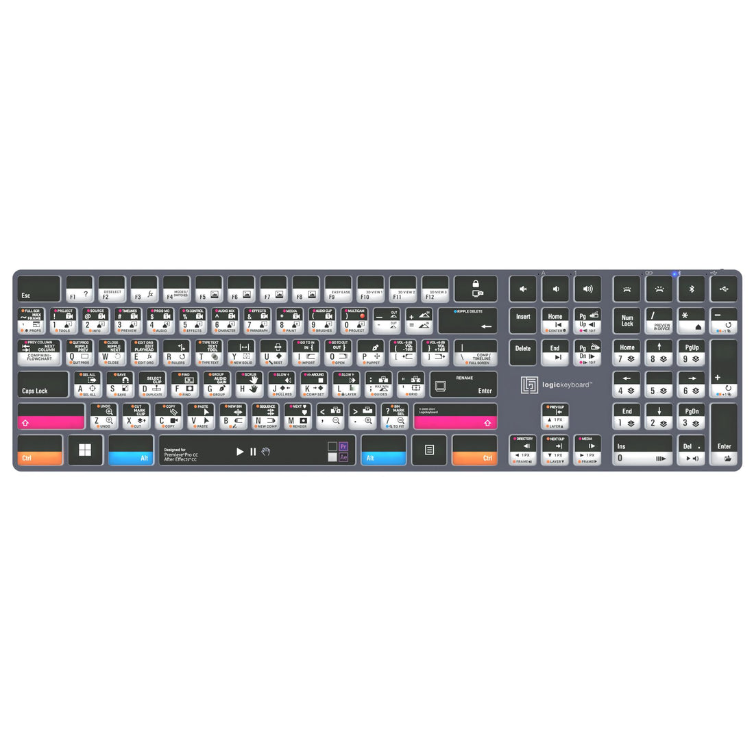 LogicKeyboard Adobe Filmmaker PR+AE TITAN PC US keyboard with custom keys for Adobe Premiere Pro and After Effects. – image 1