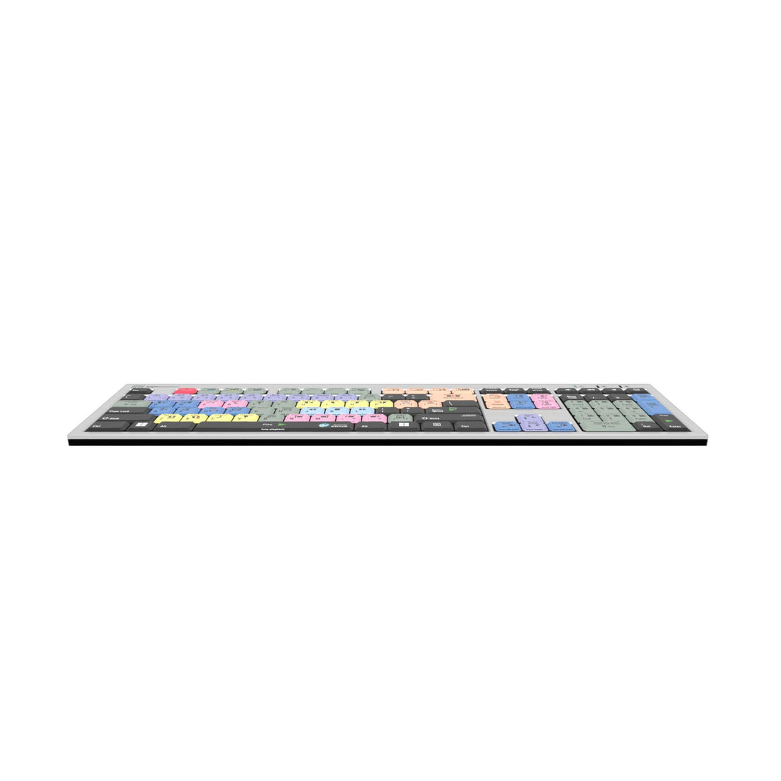 LogicKeyboard Grass Valley EDIUS PC Slim Line US keyboard shown from bottom perspective, featuring compact design and labeled keys. – image 3