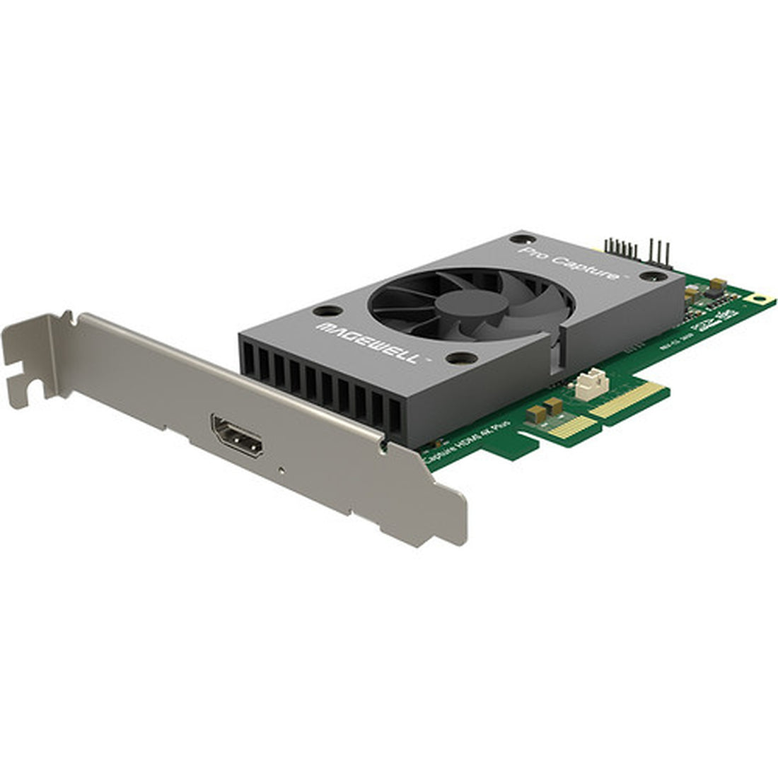 Magewell Pro Capture HDMI 4K Plus PCIe capture card with HDMI 2.0 ports, shown from the front view. – image 2