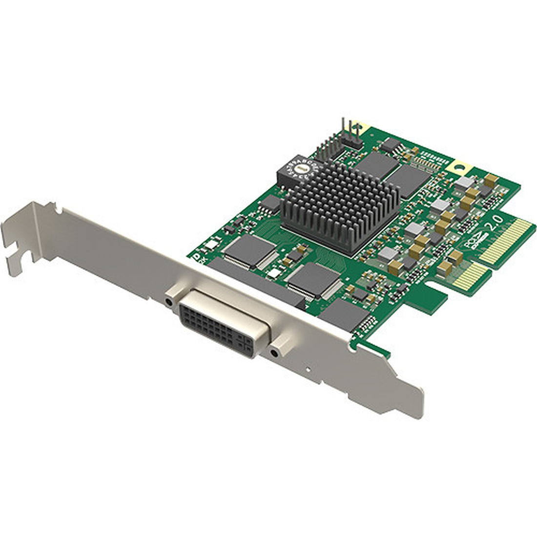 Magewell Pro Capture DVI 4K dual-link PCIe video capture card shown from the front view. – image 4