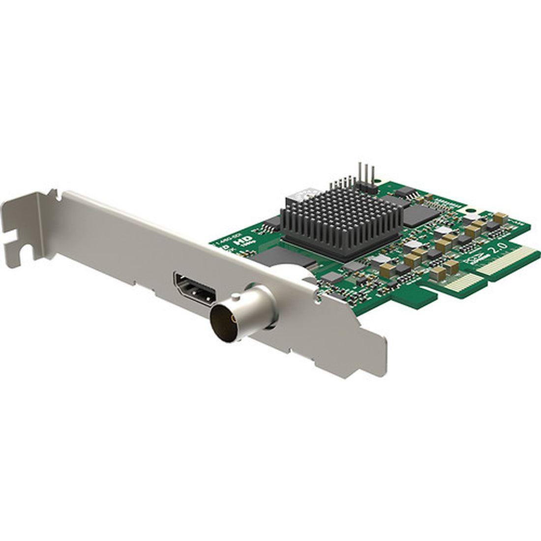 Magewell Pro Capture AIO 4K HDMI 6G-SDI PCIe capture card front view showing ports and sleek design. – image 4