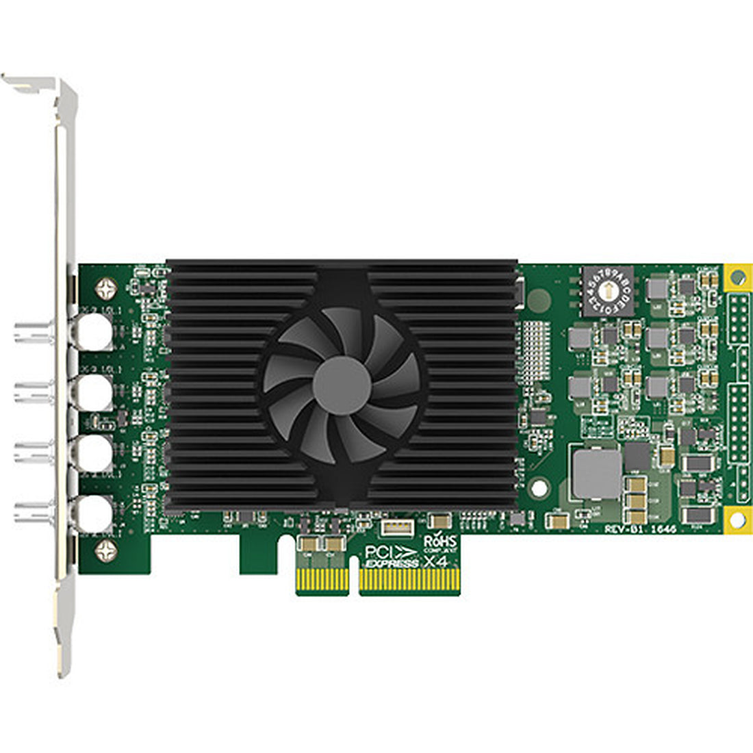 Magewell Pro Capture SDI 4K Plus PCIe capture card with 12G-SDI ports, shown from a top view, for professional video input. – image 3