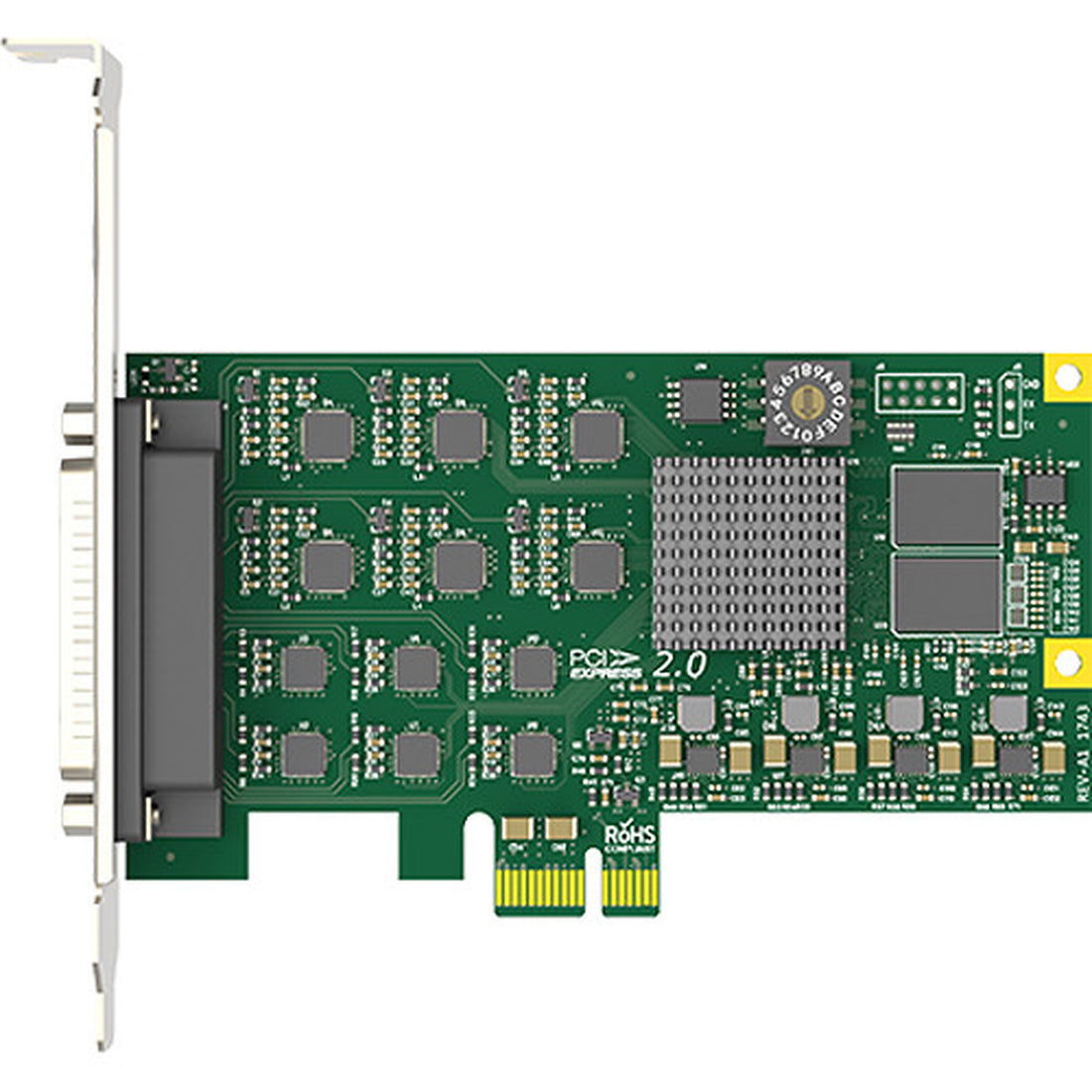 Magewell Pro Capture Hexa CVBS 6-channel composite capture card shown from top view, featuring multiple input ports and compact design. – image 3