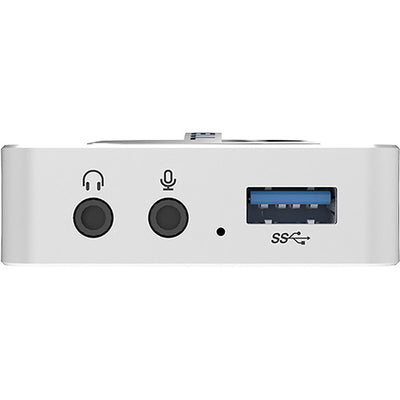 Magewell USB Capture HDMI 4K Plus device with right port, showcasing HDMI input and USB output for high-quality 4K video capture.