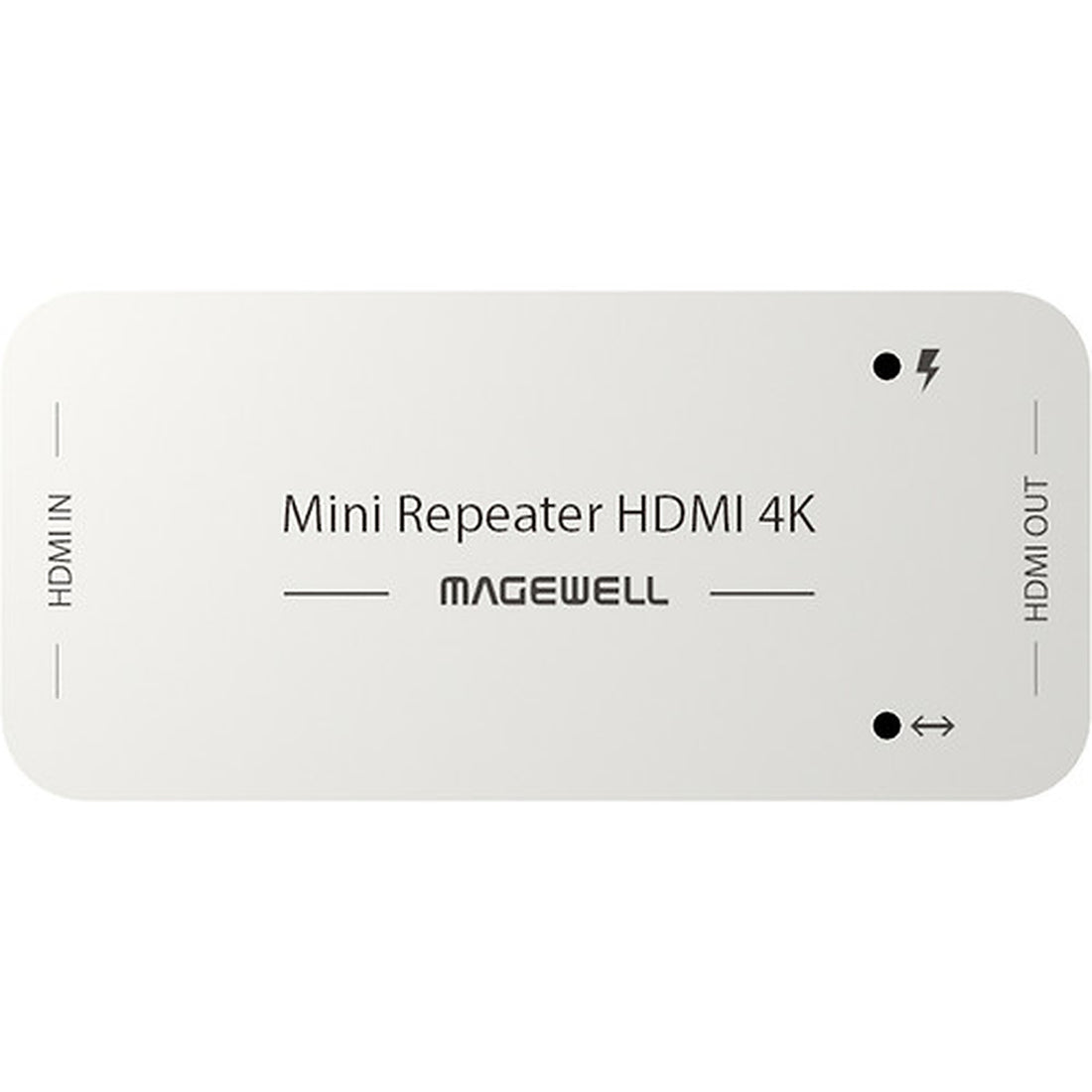 Magewell HDMI 4K Mini Repeater and Signal Extender with built-in equalizer, top view of compact signal processor device. – image 2