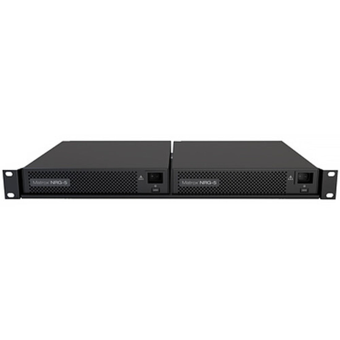Matrox NRG redundant power supply unit installed on rack tray, used for reliable signal conversion and power backup. – image 2