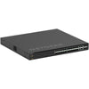 Netgear AV Line M4350-24F4X managed switch with 24 Gigabit ports and SFP slots, front isometric view.