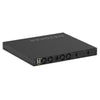 Netgear AV Line M4350-24M4X4V managed switch with 24 2.5G ports, 4 10G ports, rear isometric view showing port layout