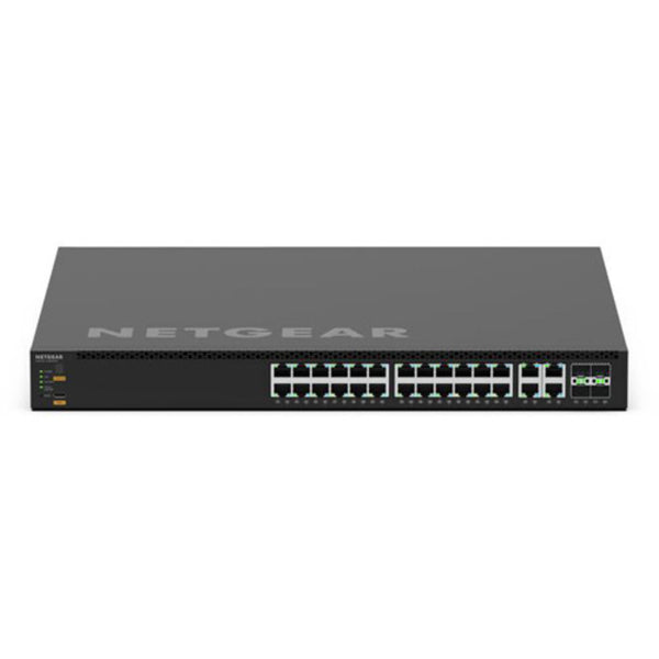 Netgear AV Line M4350-24M4X4V managed switch with 24 2.5G ports, 4 10G ports, PoE++ support, front view image – image 2