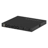 Rear left isometric view of Netgear M4350-24M4X4V managed switch with 24 2.5G ports and 4 10G PoE++ ports.