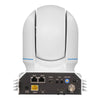 Rear view of Bolin N7-220X Full HD PTZ Camera with 20x optical zoom, HDMI, and 3G-SDI output in white by Bolin Technology.