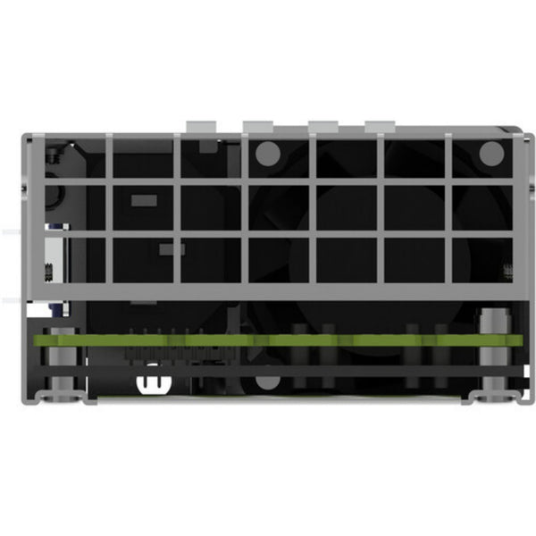 Netgear APS2000Wv2 2000W modular power supply unit for M4350 series, showing internal components and side view.