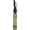 Netgear Passive SFP+ direct attach cable with SFP connector pin underside view, 3.3 feet long for high-speed data transfer.