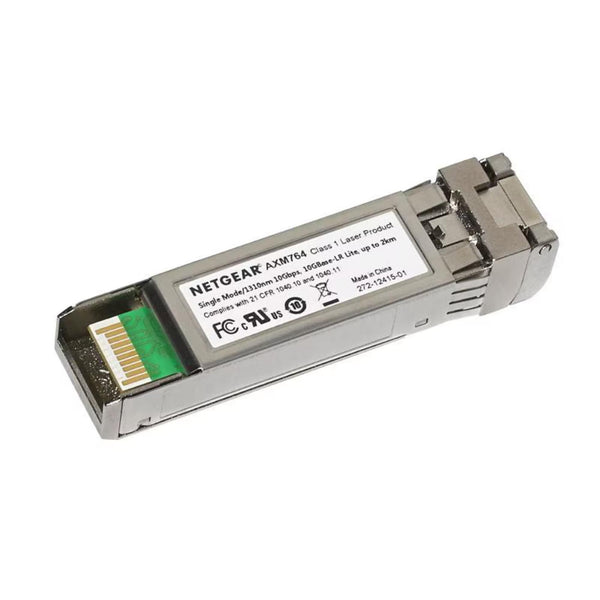 Netgear AXM764 10GBASE-LR Lite SFP+ transceiver for high-speed network connections, shown from a top perspective. – image 2