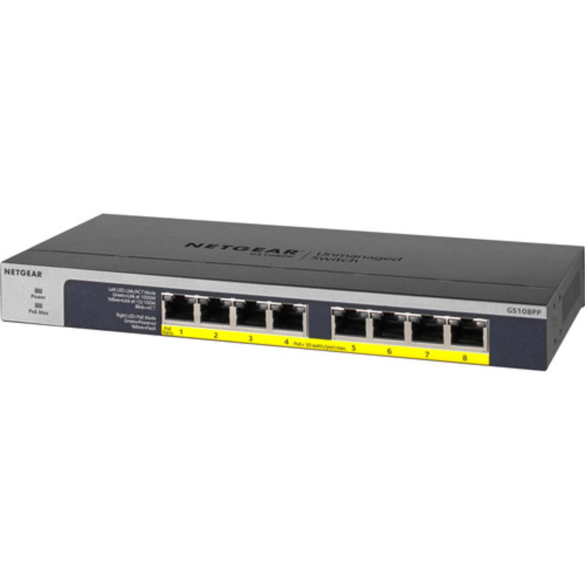 NETGEAR 8-Port Gigabit Ethernet PoE+ Unmanaged Switch | COREMICRO.COM