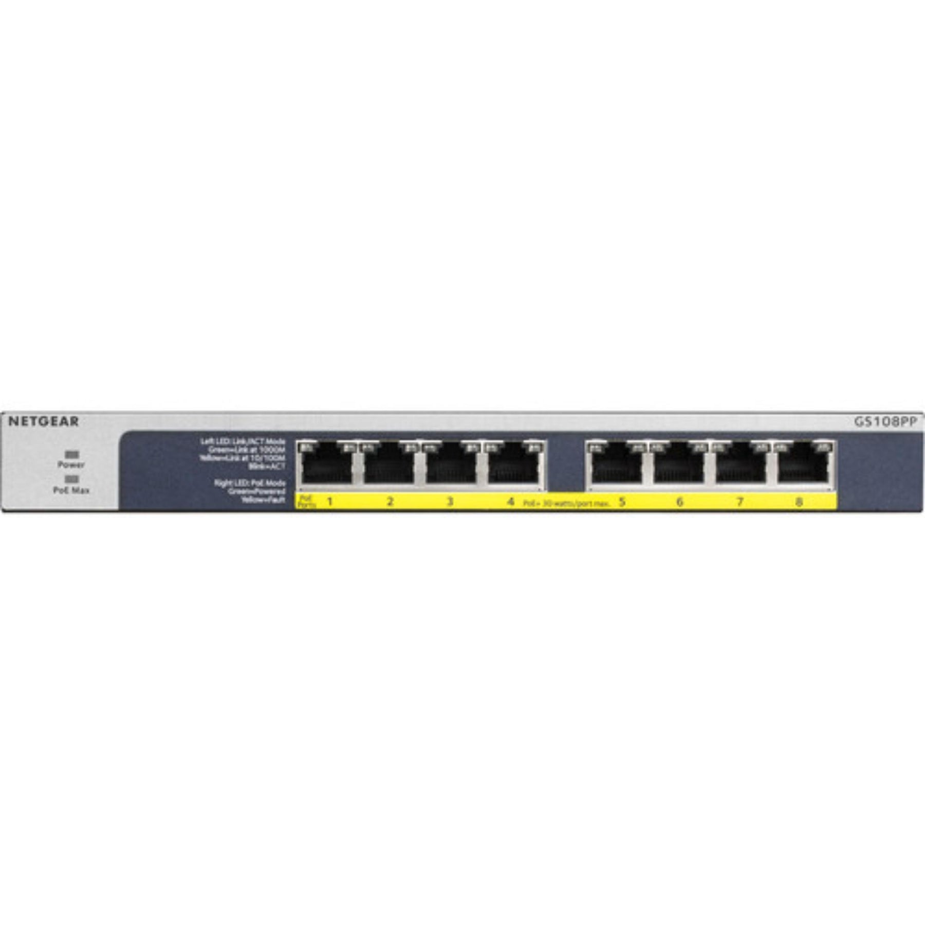 NETGEAR 8-Port Gigabit Ethernet PoE+ Unmanaged Switch | COREMICRO.COM
