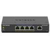 Front view of the Netgear GS305EP 5-port Gigabit PoE+ managed network switch with LED indicators and port labels.