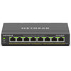 Front view of Netgear GS308EP 8-port PoE+ Gigabit Ethernet network switch with LED indicators and multiple ports.