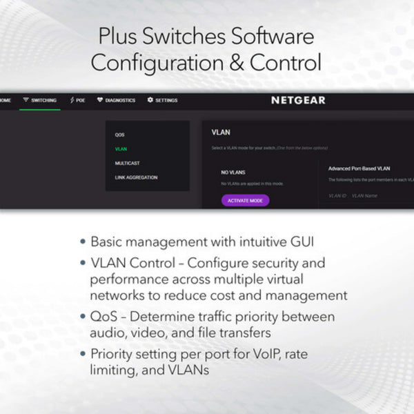 Netgear GS308EPP 8-port Gigabit PoE+ managed network switch with software configuration and control interface. – image 3