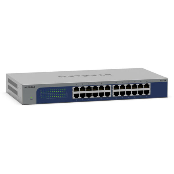 Netgear 24-port Gigabit Ethernet unmanaged switch shown from front right isometric view, with multiple Ethernet ports visible. – image 3