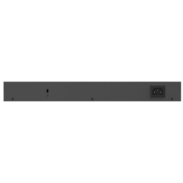 Rear view of Netgear GS524PP 24-port Gigabit Ethernet high-power PoE+ unmanaged network switch showing ports and ventilation. – image 4