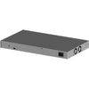 Netgear GS728TX 24-port Gigabit smart network switch with SFP+ ports and remote management, back right view.