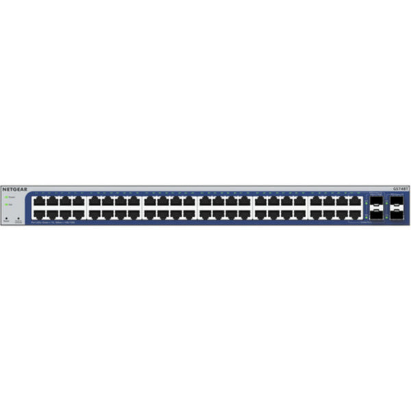 Netgear GS748T 48-port Gigabit Ethernet smart switch with 2 combo copper/SFP ports and 2 dedicated SFP ports. – image 3