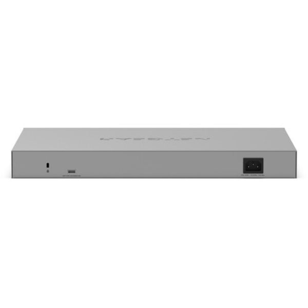 Rear view of Netgear GS752TPPv3 48-port Gigabit managed network switch with PoE+ ports and 760W power supply. – image 4