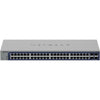 Front view of the Netgear GS752TXv3 48-port Gigabit managed network switch showing ports and LED indicators.