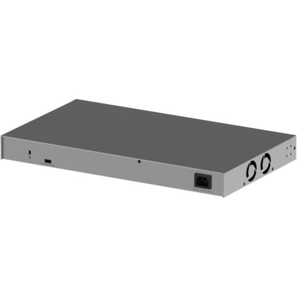Rear view of Netgear GS752TXv3 48-port Gigabit managed network switch showing ports and connectivity options. – image 6