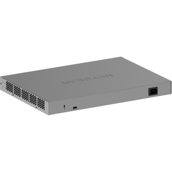 Rear view of Netgear GS752TXUPv3 48-port Gigabit PoE++ managed network switch showing ports and connectivity options – image 4