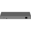 Rear view of Netgear GS752TXUPv3 48-port Gigabit PoE++ managed network switch showing port connections and ports.