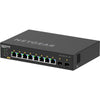 Netgear AV Line M4250 GSM4210PX managed switch with 8 gigabit PoE+ ports, SFP ports, front-left isometric view