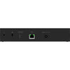Rear view of Netgear AV Line M4250 GSM4210PX managed switch with 8 gigabit PoE+ ports and SFP ports, showing port labels and ports.