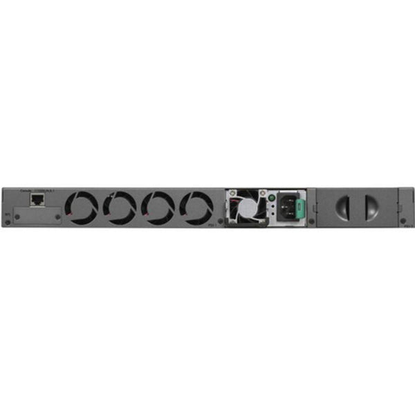 Rear view of Netgear M4300-52G-PoE+ managed network switch with 48 Gigabit ports and SFP+ support. – image 4