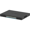 Front right view of Netgear MS324TXUP 24-port managed network switch with 2.5G ports and PoE++ support.