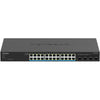 Front view of the Netgear MS324TXUP 24-port 2.5G managed network switch with PoE++ support and LED indicators.