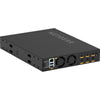Rear view of Netgear AV Line M4350-8M2V managed switch with 8 ports, 2.5G PoE++ support, and network connectivity features.