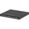 Netgear M4350-44M4X4V managed network switch with 48 ports, multi-gig PoE++, isometric front-left view.