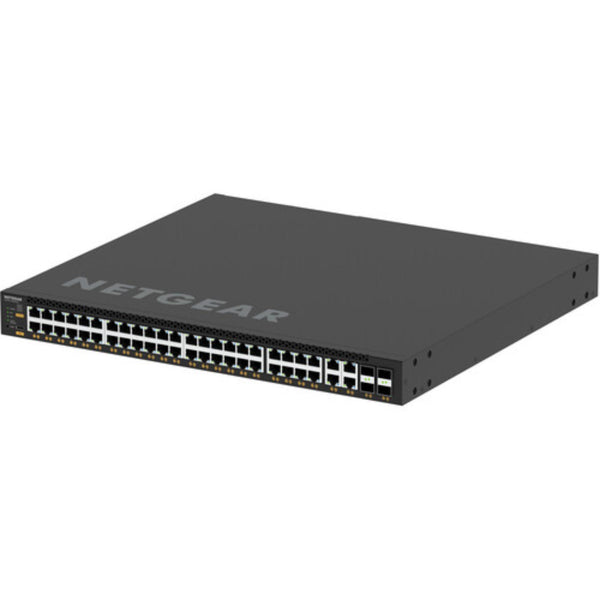 Netgear M4350-44M4X4V managed network switch with 48 ports, multi-gig PoE++, isometric front-left view. – image 3