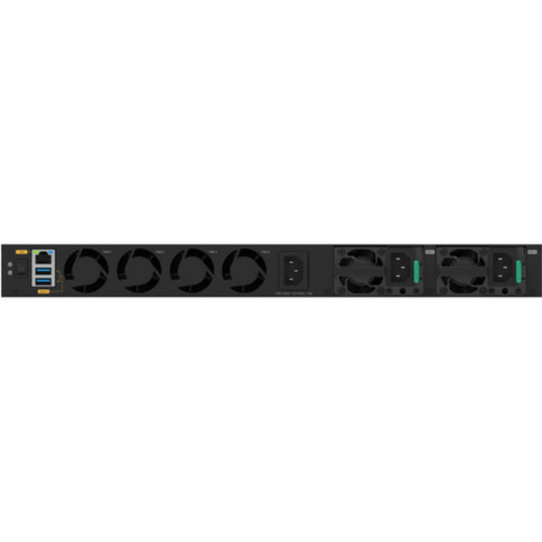 Rear view of Netgear M4350-44M4X4V managed network switch with 48 ports, multi-gig PoE++, and AV network capabilities. – image 8