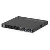 Rear left isometric view of Netgear M4350-44M4X4V 48-port managed AV network switch with multi-gig PoE++ ports.